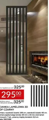 Ścianka lamelowa 3D MDF czarny promocja w Abra Meble