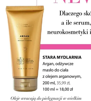 Argan odżywcze masło do ciała z olejem arganowym Stara Mydlarnia promocja w Hebe