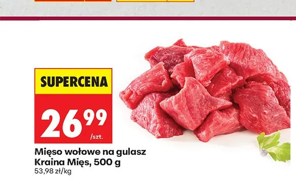 Mięso wołowe na gulasz Kraina Mięs promocja w Biedronka