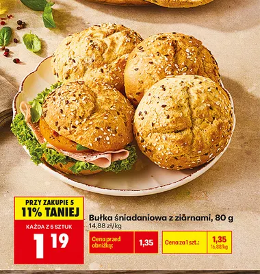 Bułka śniadaniowa z ziarnami promocja w Biedronka