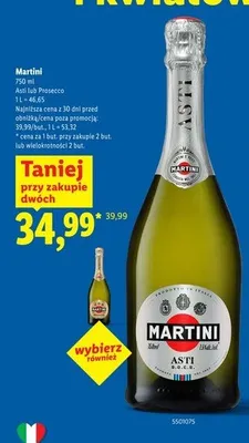 Wino musujące Martini Prosecco promocja w Lidl