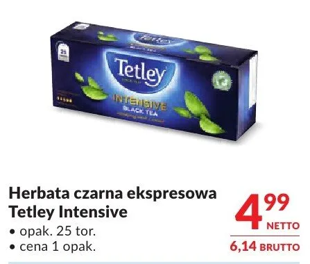 Herbata czarna ekspresowa Tetley Intensive promocja w Makro