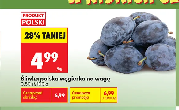 Śliwki polskie węgierki na wagę promocja w Biedronka