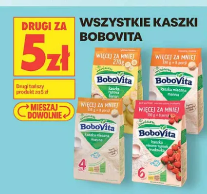 Kaszka mleczno-ryżowa BoboVita truskawka promocja w Biedronka