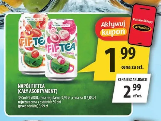 Napój Fiftea Lychee promocja w Arhelan