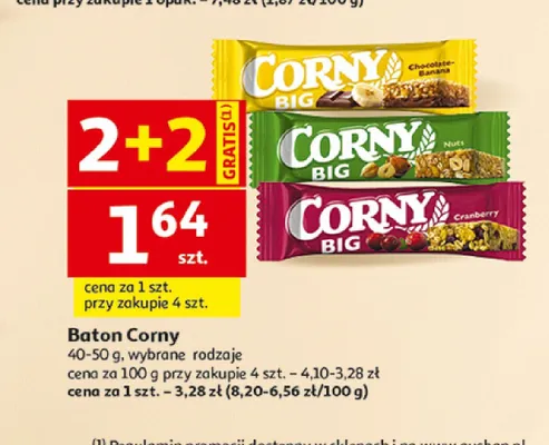 Baton Corny Big Chocolate-Banana promocja w Auchan