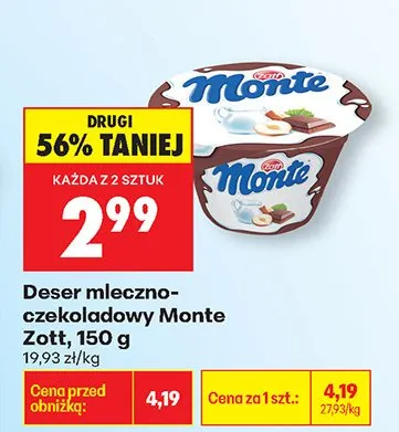Deser mleczno-czekoladowy promocja w Biedronka