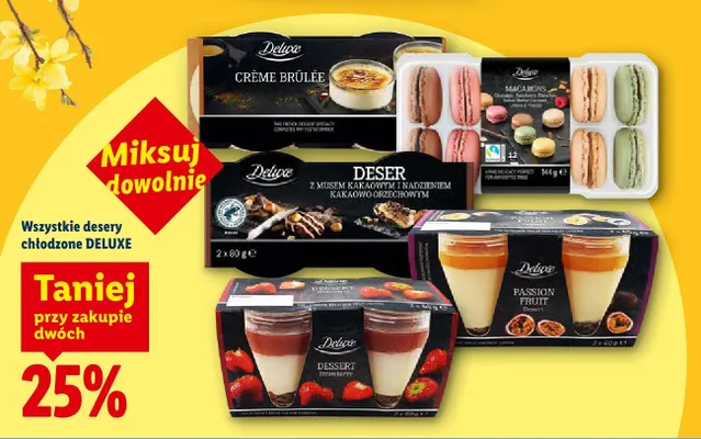 Wszystkie desery chłodzone Deluxe, różne rodzaje -25% promocja w Lidl