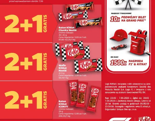 Baton KitKat Icon F1 (różne rodzaje) promocja w Netto