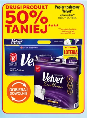Papier toaletowy Velvet White Cotton 10-pak promocja w POLOmarket