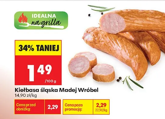 Kiełbasa śląska Madej Wróbel promocja w Biedronka