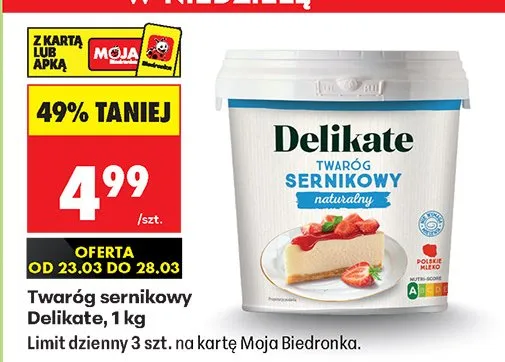 Twaróg sernikowy promocja w Biedronka