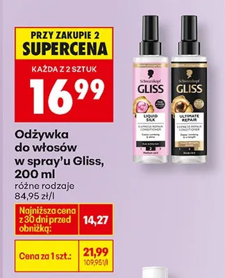 Odżywka do włosów w spray'u różne rodzaje promocja w Biedronka