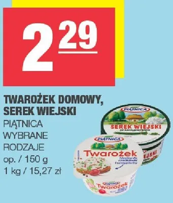 Twarożek domowy, serek wiejski wybrane rodzaje promocja w SPAR