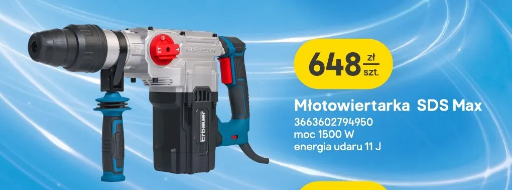 Młotowiertarka SDS Max Erbauer promocja w Castorama