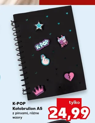 Kołobrulion A5 z pinsami K-POP promocja w Kaufland