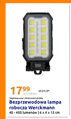 Bezprzewodowa lampa robocza Werckmann promocja w Action
