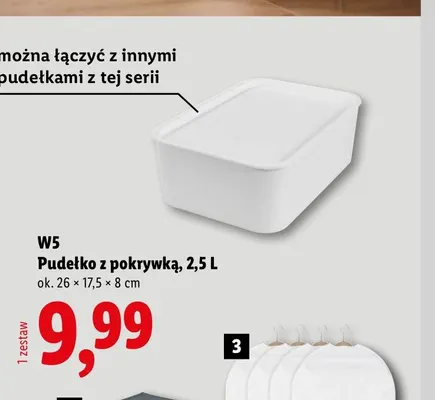 Pudełko z pokrywką W5 2,5 l 26x17,5x8 cm promocja w Lidl