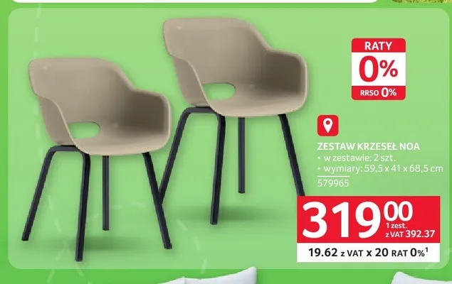 Zestaw krzeseł Noa promocja w Selgros