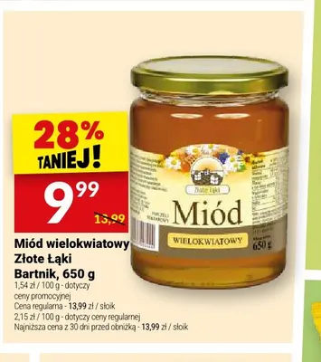 Miód wielokwiatowy Złote Łąki Bartnik promocja w Twój Market