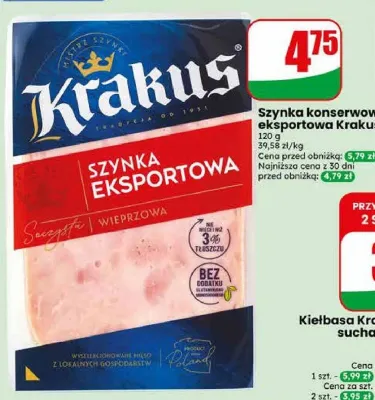 Szynka konserwowa eksportowa Krakus promocja w Dino