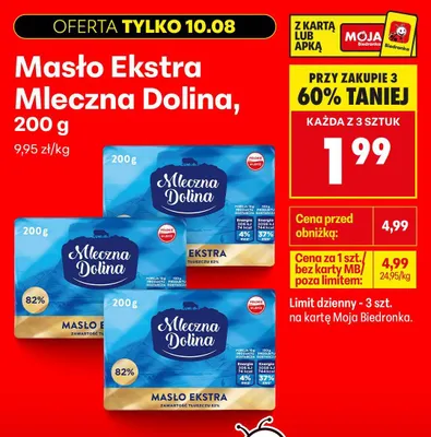 Masło Ekstra Mleczna Dolina promocja w Biedronka