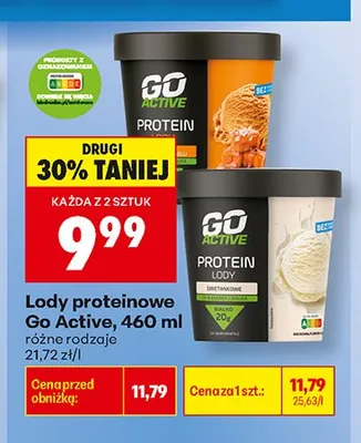 Lody proteinowe Go Active Karmelowe promocja w Biedronka