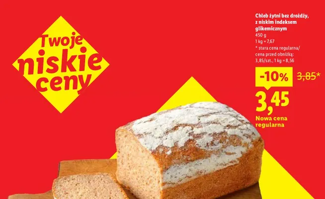 Chleb żytni bez drożdży z niskim indeksem glikemicznym promocja w Lidl