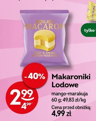 Makaroniki lodowe mango-marakuja promocja w Żabka