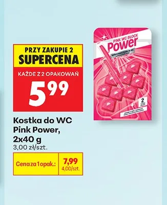 Kostka do WC Pink Power 2-pak promocja w Biedronka