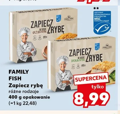 Ryba zapiekana w sosie grzybowym Family Fish promocja w Kaufland