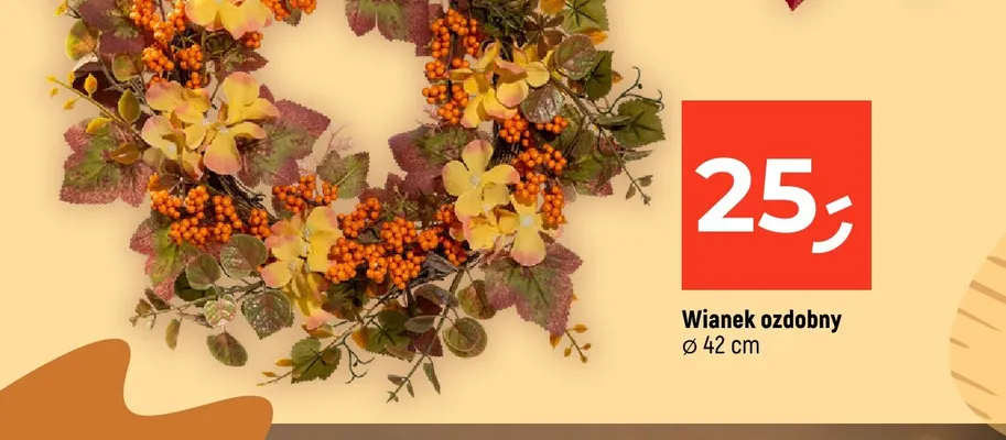 Wianek ozdobny ø 42 cm promocja w Dealz