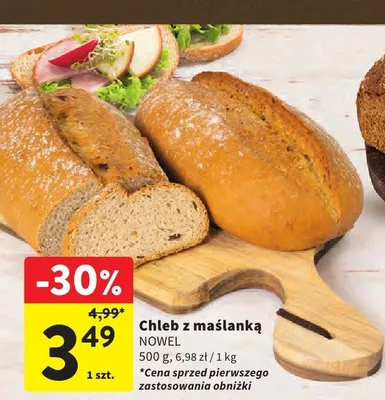 Chleb z maślanką Nowel promocja w Intermarche