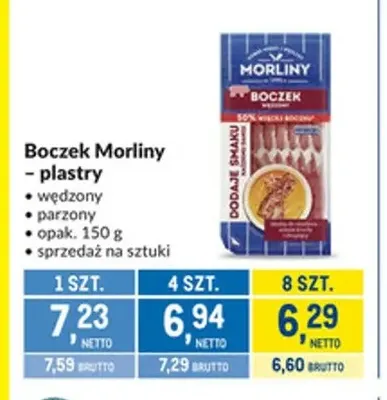 Boczek wędzony w plastrach Morliny promocja w Makro