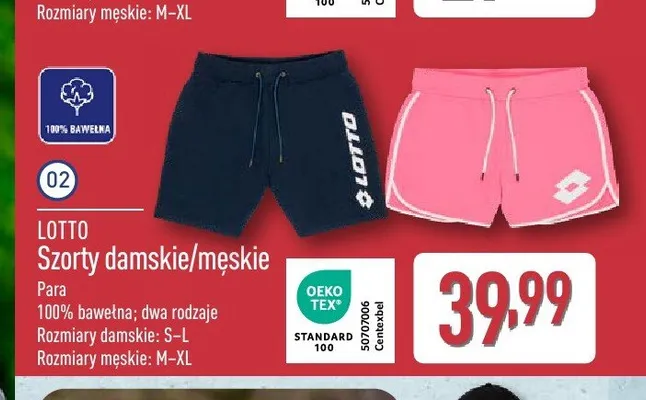 Szorty męskie LOTTO promocja w Aldi