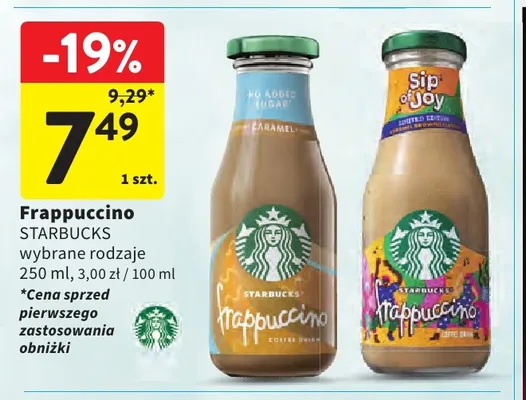 Napój kawowy Starbucks Frappuccino Caramel promocja w Intermarche