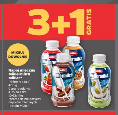 Napój mleczny pistacjowo-kokosowy Müllermilch Müller promocja w Netto