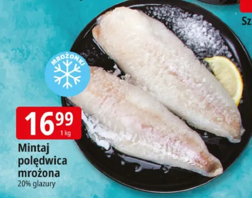 Mintaj polędwica mrożona 20% glazury promocja w Leclerc