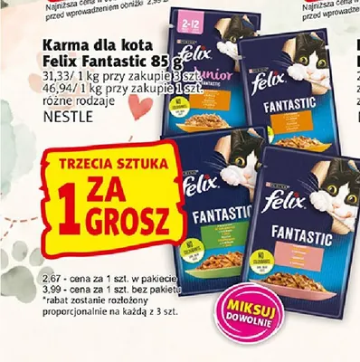 Karma dla kota Felix Fantastic promocja w Prim Market