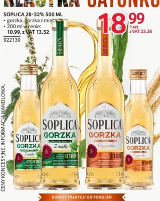 Gorzka Soplica 28-32% 500ml promocja w Selgros