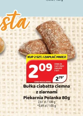 Bułka ciabatta ciemna z ziarnami Piekarnia Polanka promocja w Delfin