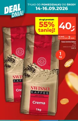 Kawa ziarnista Swisso Crema promocja w Dealz