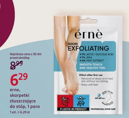 Skarpetki złuszczające do stóp Érne promocja w Rossmann