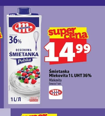 Śmietanka UHT 36% Mlekovita promocja w TOPAZ