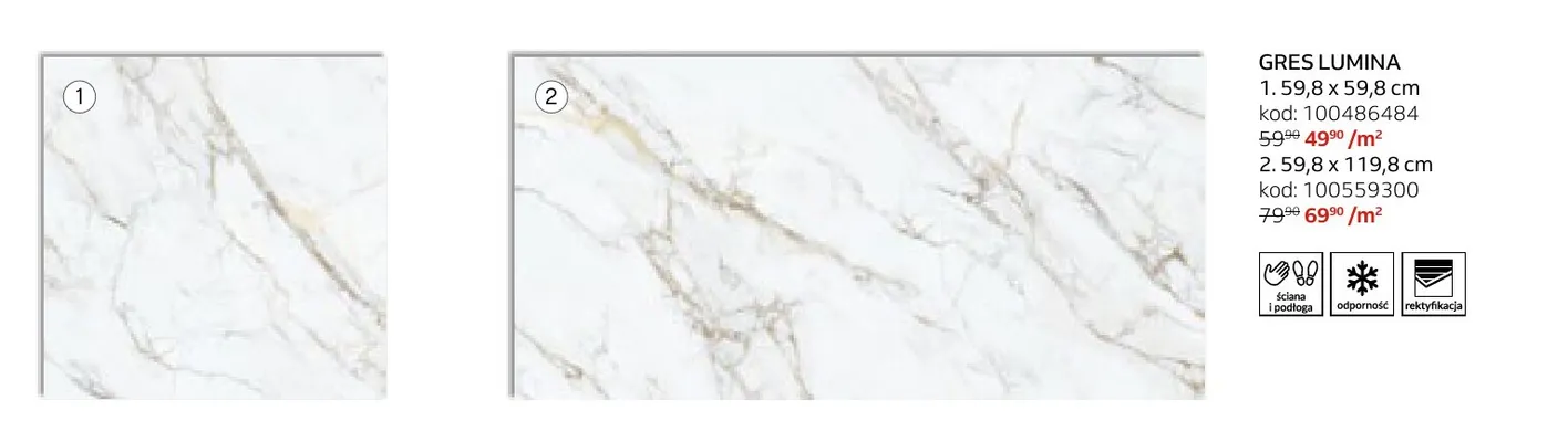 Gres Lumina 59,8x59,8 cm Cersanit promocja w Komfort