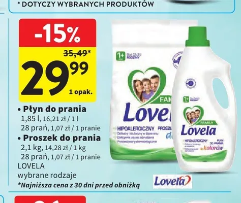 Proszek do prania Lovela promocja w Intermarche