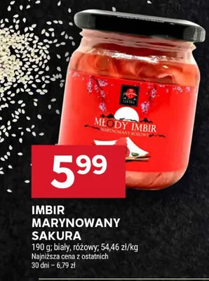 Imbir marynowany biały, różowy promocja w Stokrotka