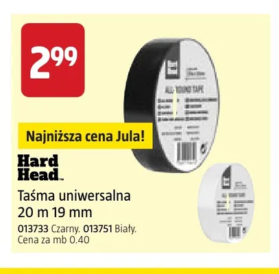Taśma uniwersalna 20 m 19 mm Hard Head promocja w Jula