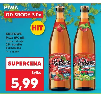 Piwo bezalkoholowe Kultowe Truskawka Kiwi promocja w Kaufland