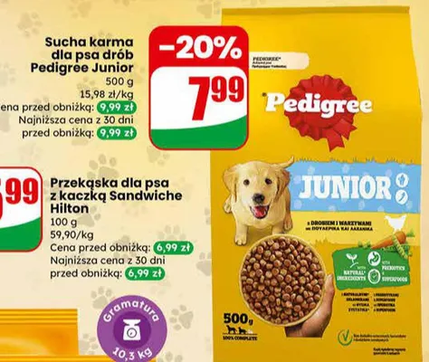 Sucha karma dla psa drób Junior promocja w Dino